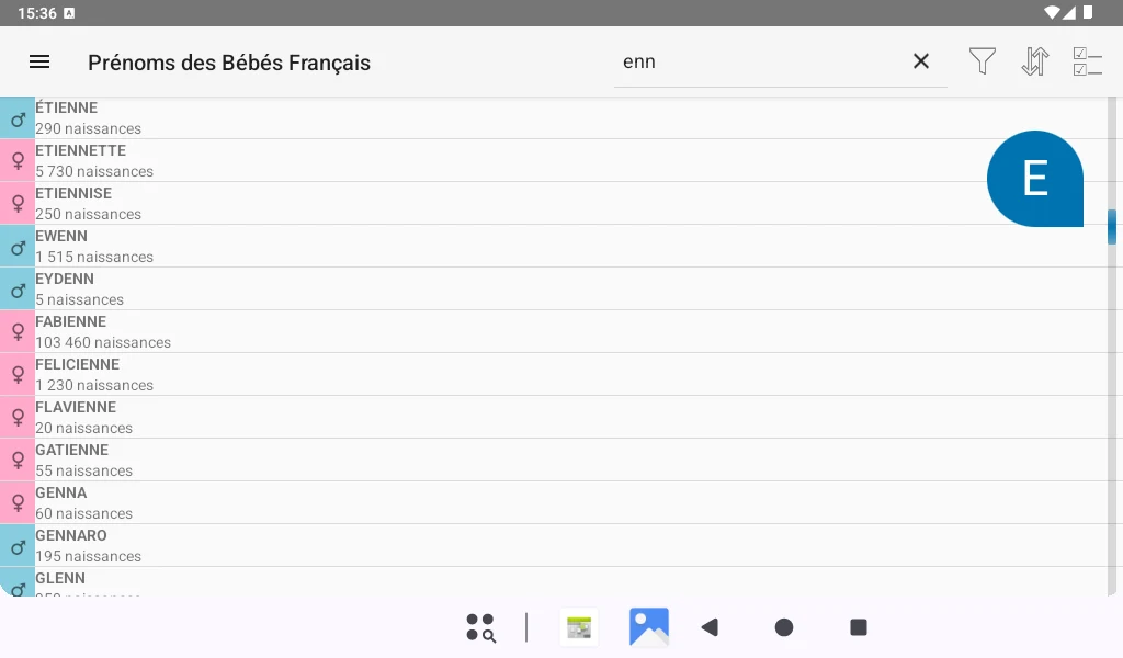 Prénoms des Bébés Français screenshot